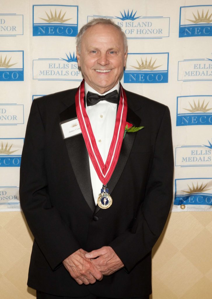 James F. Comley receiving the Ellis Island Medal of Honor